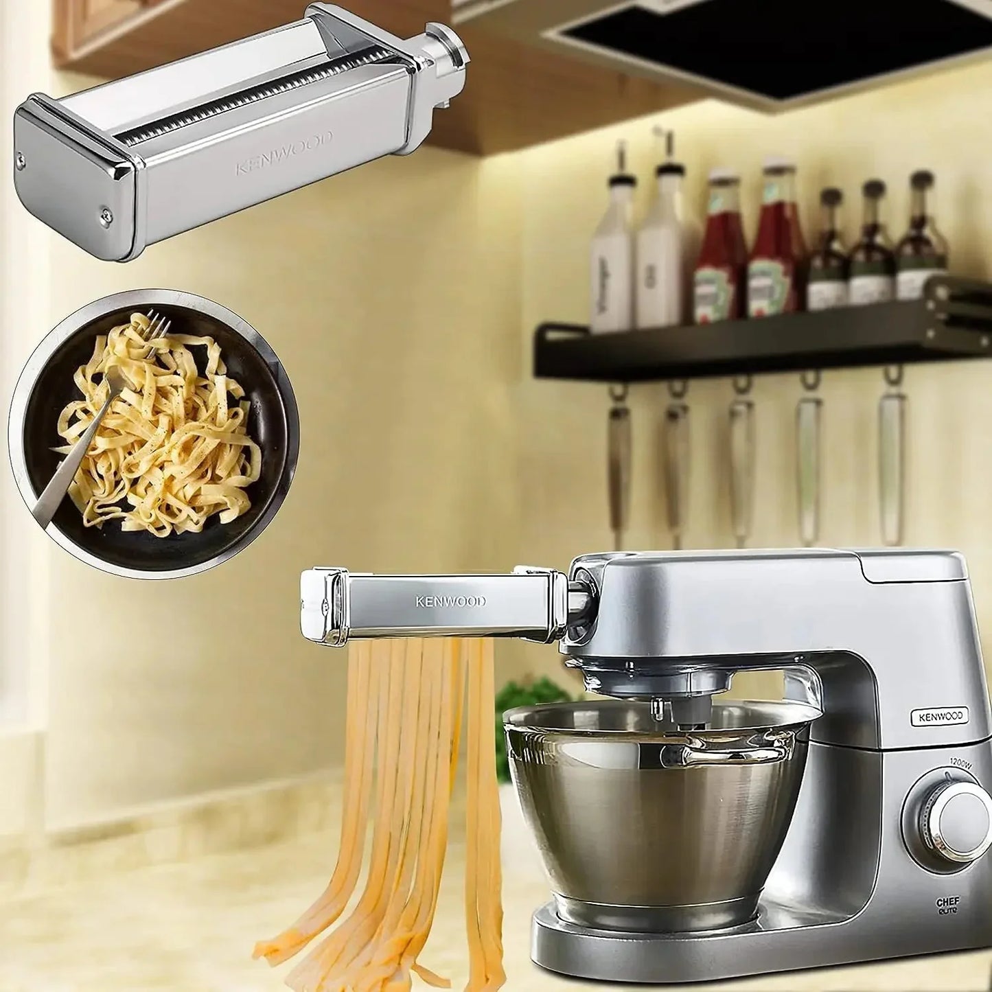 Chef Sheeter Set Spaghetti Cutter and Fettuccine Cutter Accessory