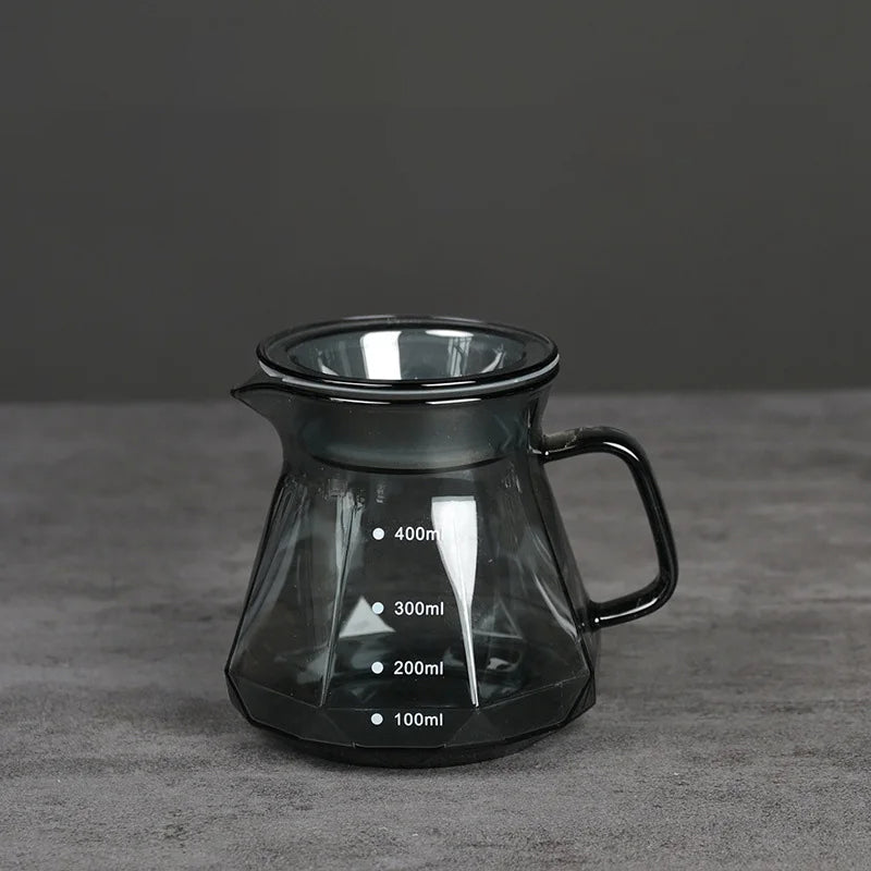 Clear Glass Range Coffee Server For Pour Over Coffee and Tea Pot