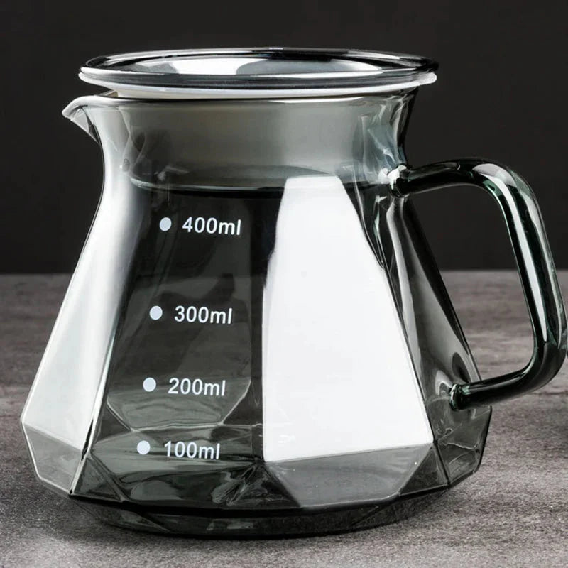 Clear Glass Range Coffee Server For Pour Over Coffee and Tea Pot