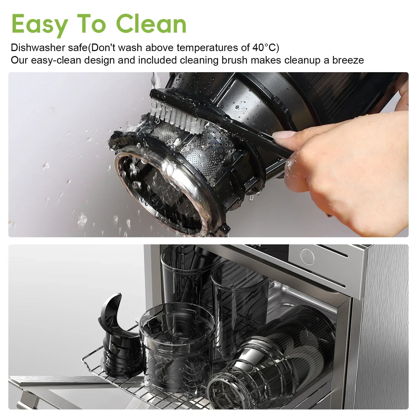 Cold Press Juicer BPA Free Slow Masticating Juicer with Wide Feed Chute