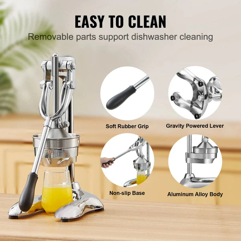 Commercial Citrus Juice Press Stainless Steel Manual Citrus Juicer