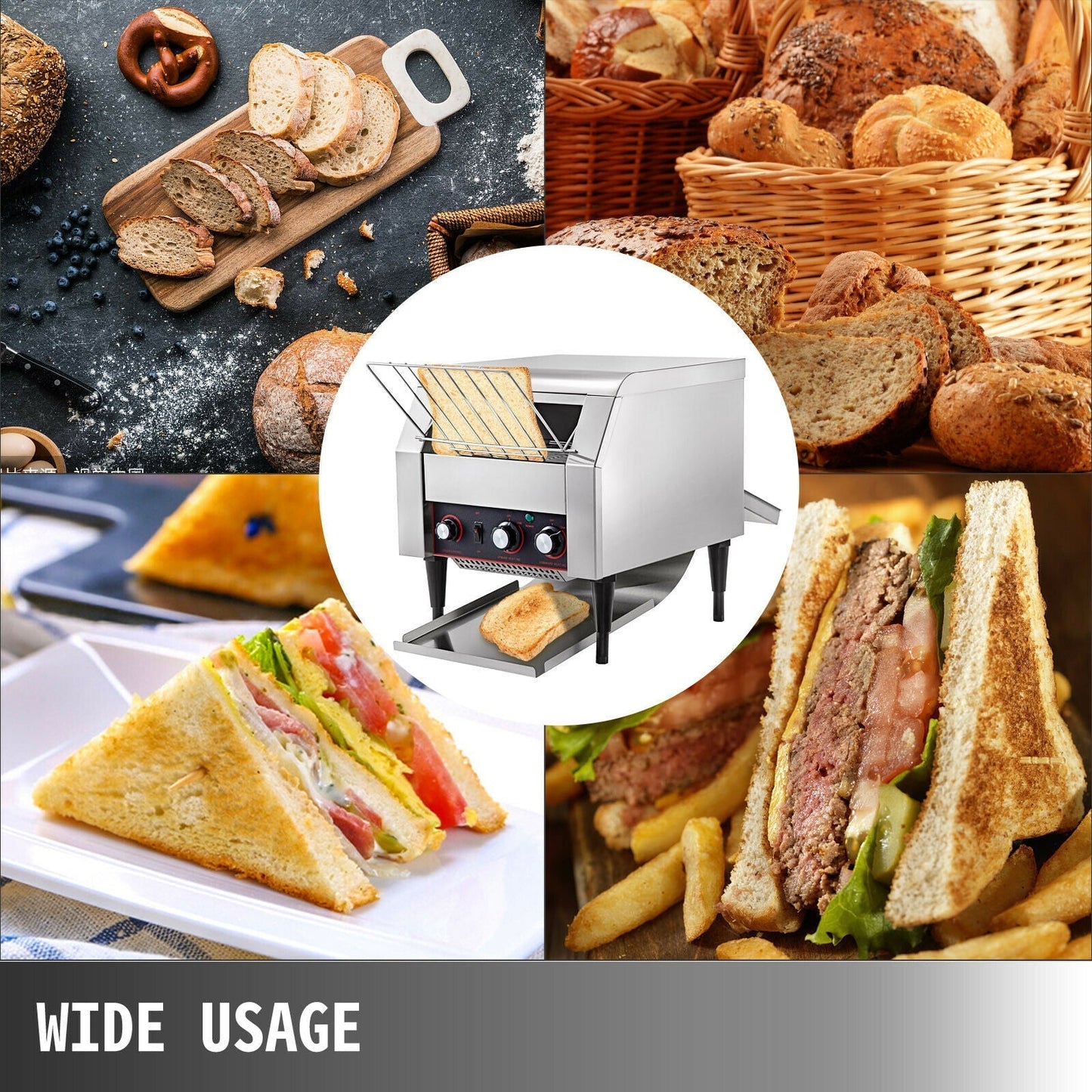 Commercial Electric Conveyor Toaster Bread Bagel Kitchen Appliance