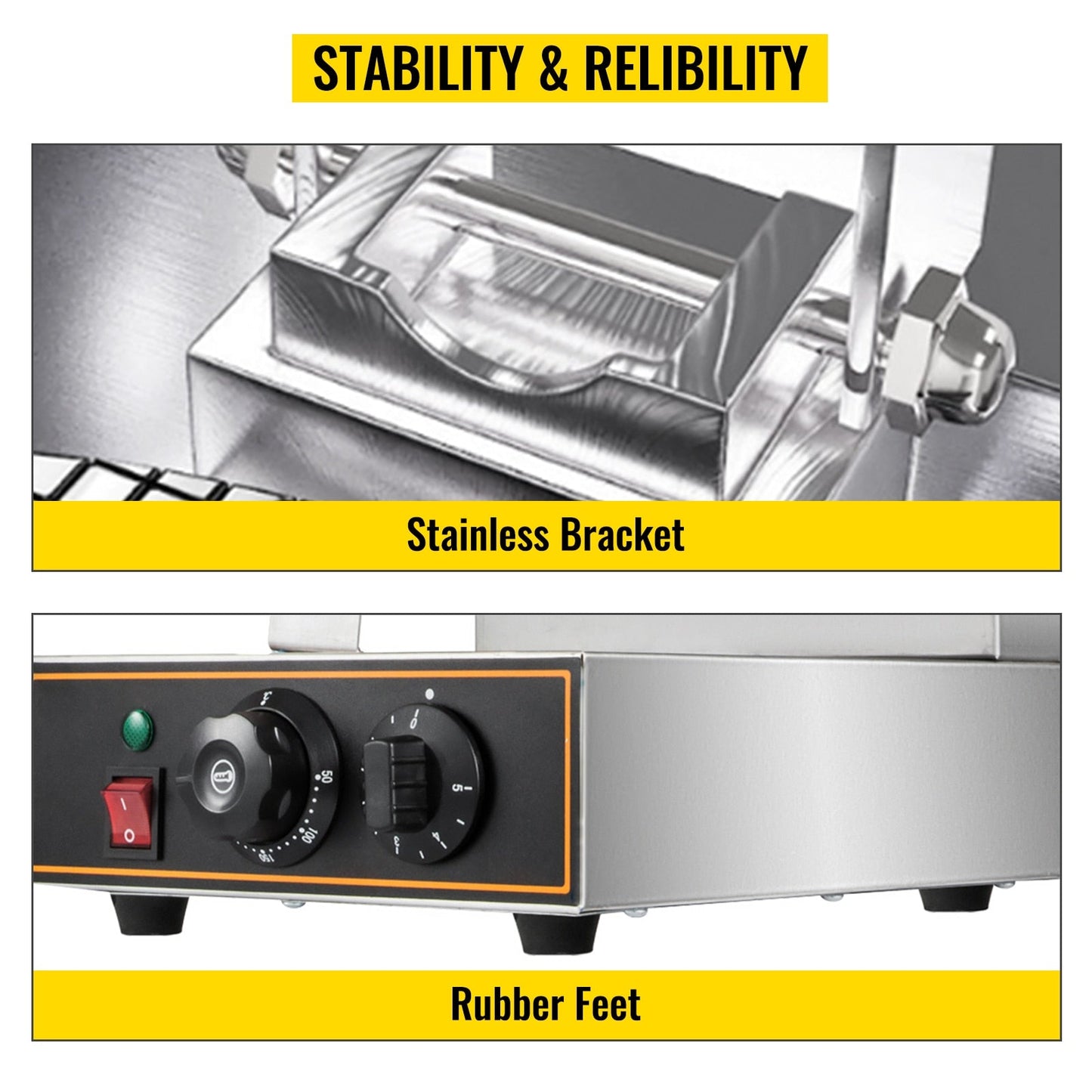 Commercial Electric Ice Cream Waffle Cone Maker Nonstick Egg Waffle