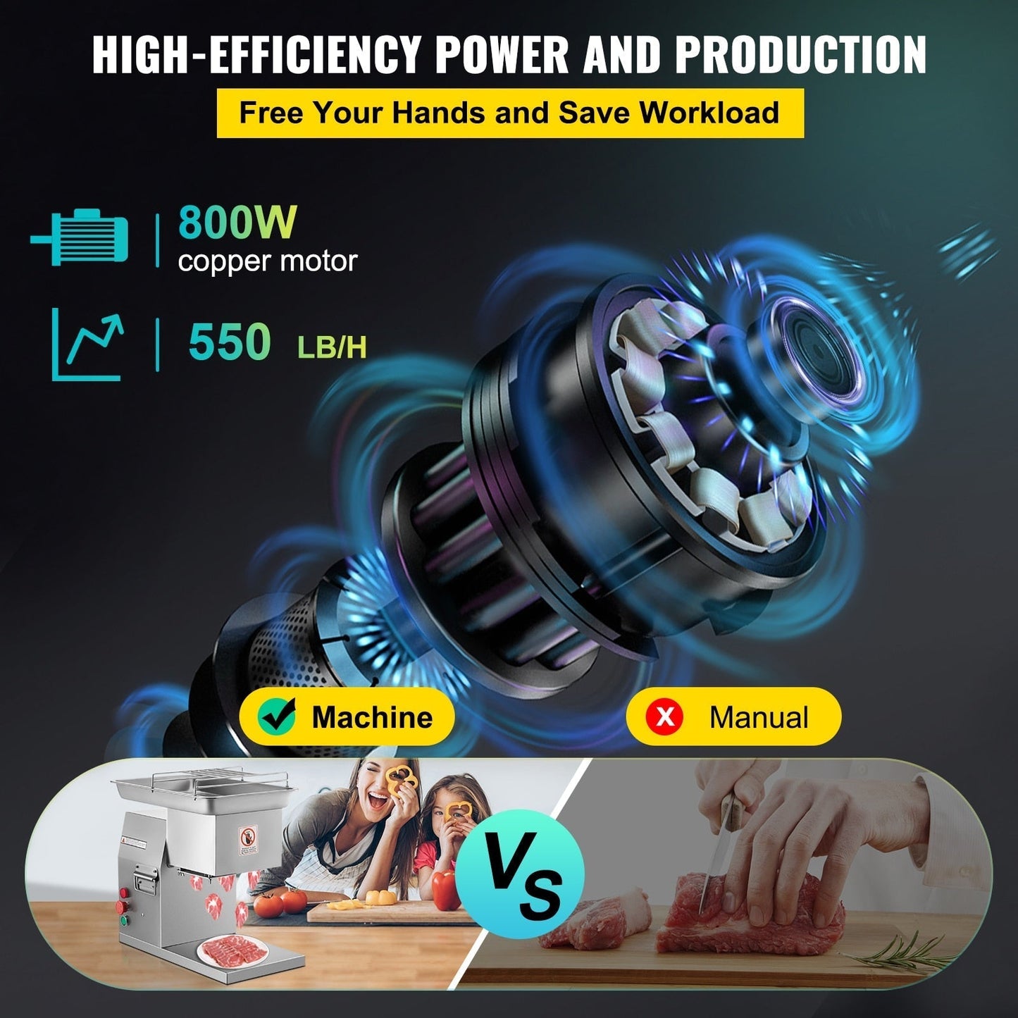 Commercial Electric Meat Slicer Stainless Steel Meat Cutter