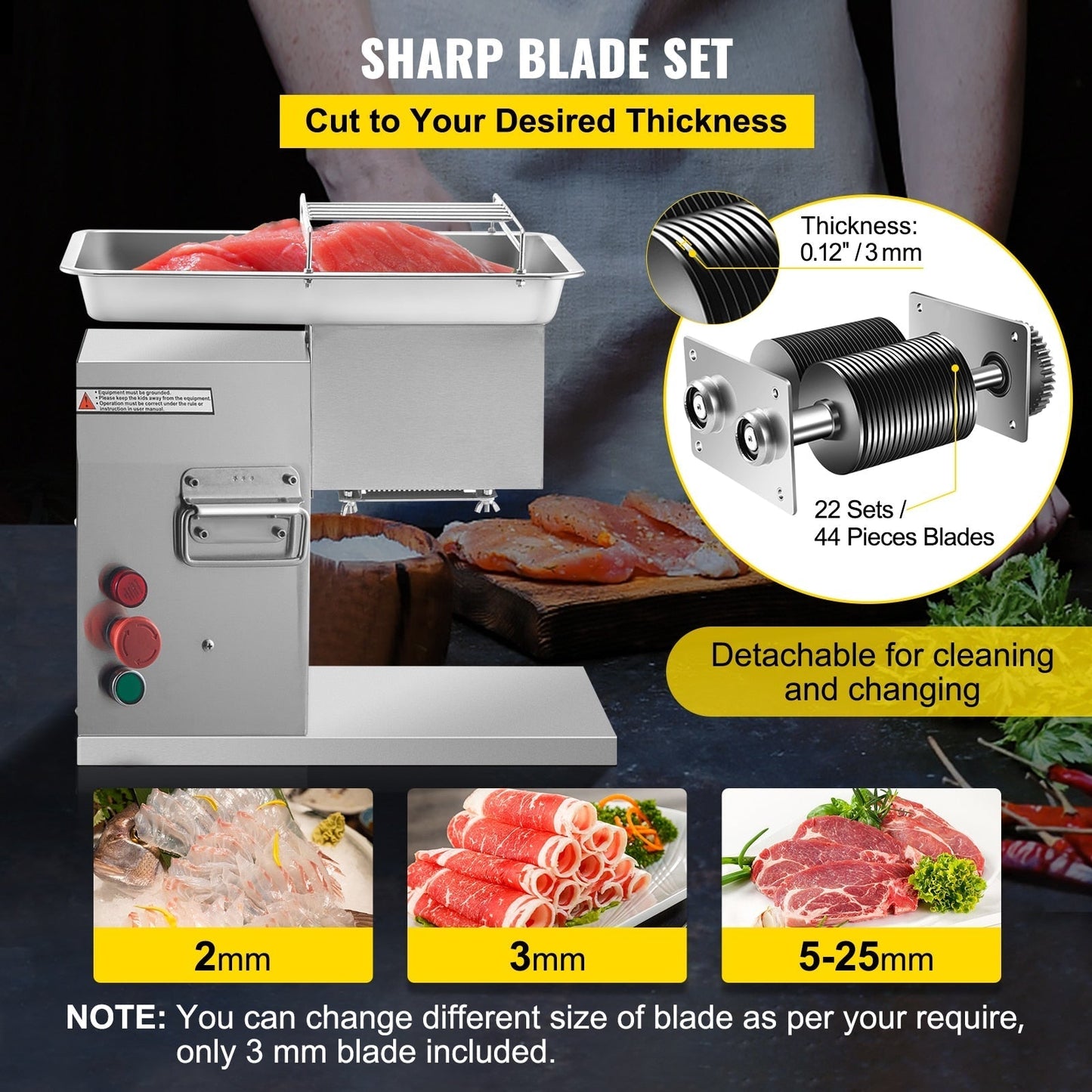 Commercial Electric Meat Slicer Stainless Steel Meat Cutter