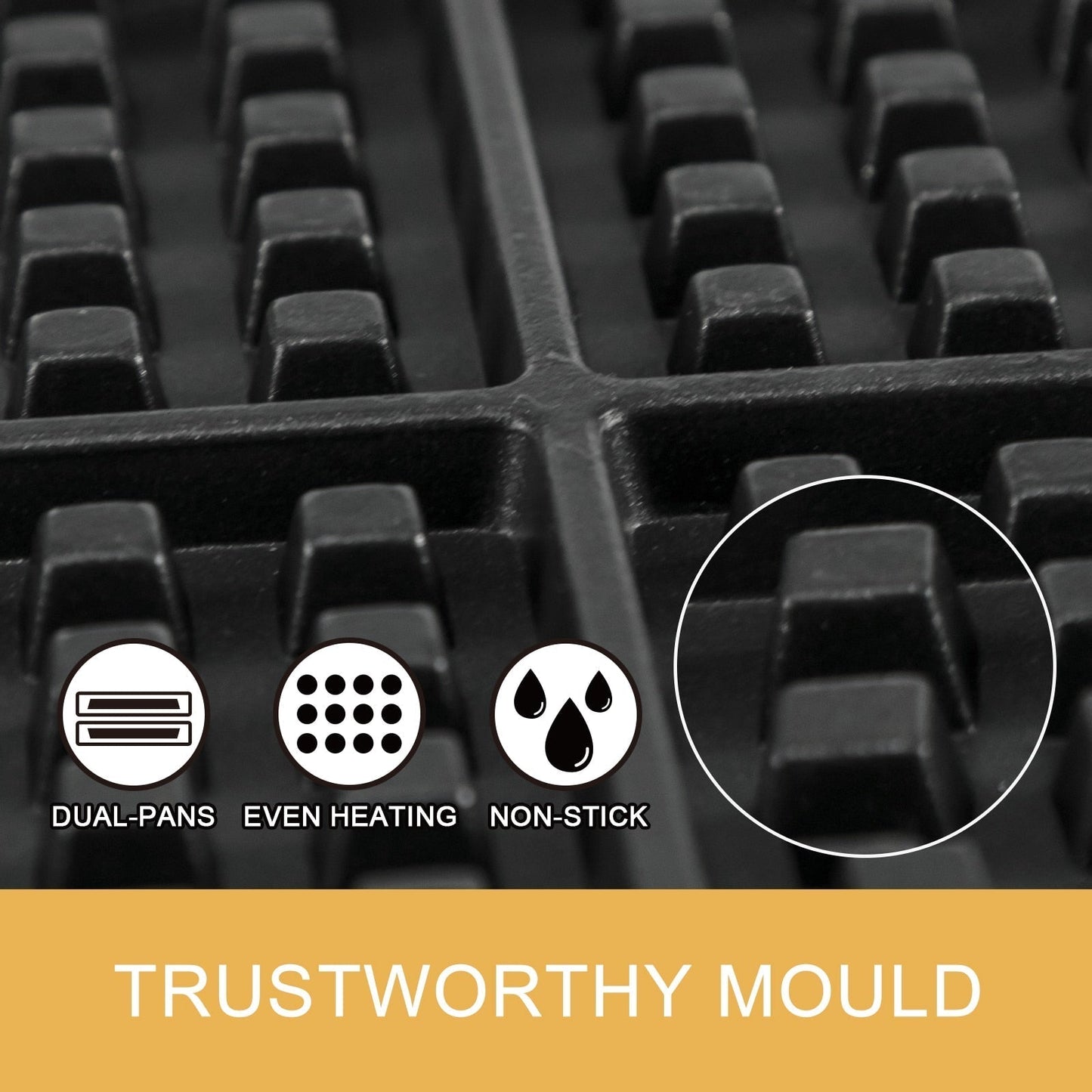 Commercial Electric Waffle Maker Nonstick Plate Round Waffle Maker