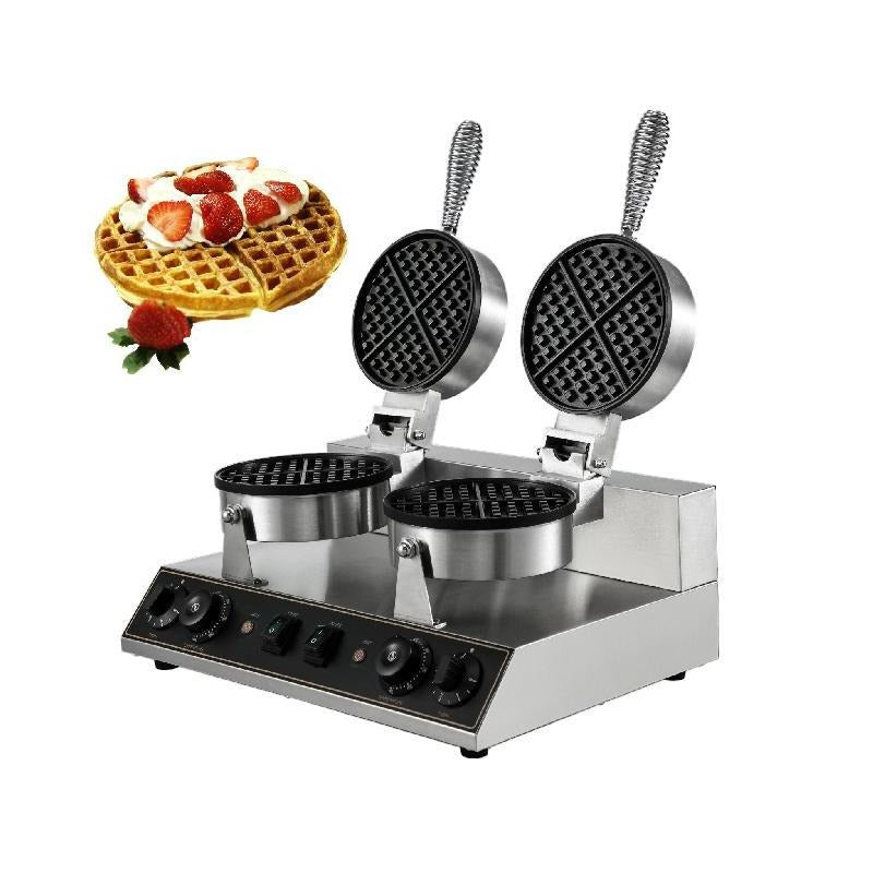 Commercial Electric Waffle Maker Nonstick Plate Round Waffle Maker