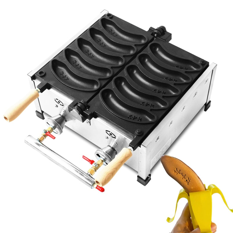 Commercial Gas 5pcs Banana Shaped Waffle Machine Banana Waffle Machine