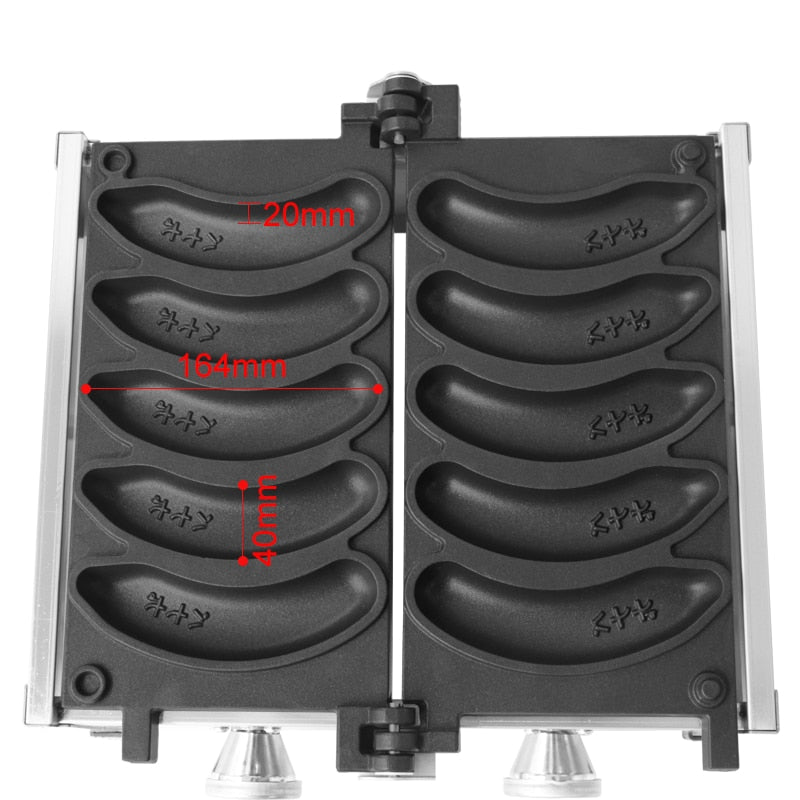Commercial Gas 5pcs Banana Shaped Waffle Machine Banana Waffle Machine