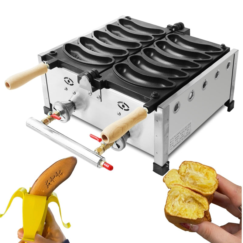 Commercial Gas 5pcs Banana Shaped Waffle Machine Banana Waffle Machine