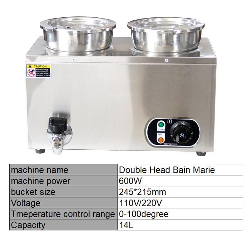 Commercial Grade Stainless Steel Bain Marie Buffet Food Warmer