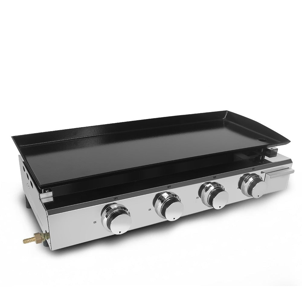 Commercial Griddle LPG 4 Burners Wide Cooking Outdoor BBQ Grill