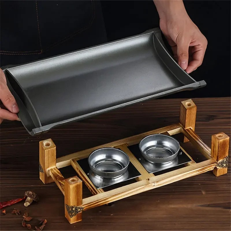 Commercial Non-stick BBQ Plate Baking Pan Grilled Fish Iron Plate