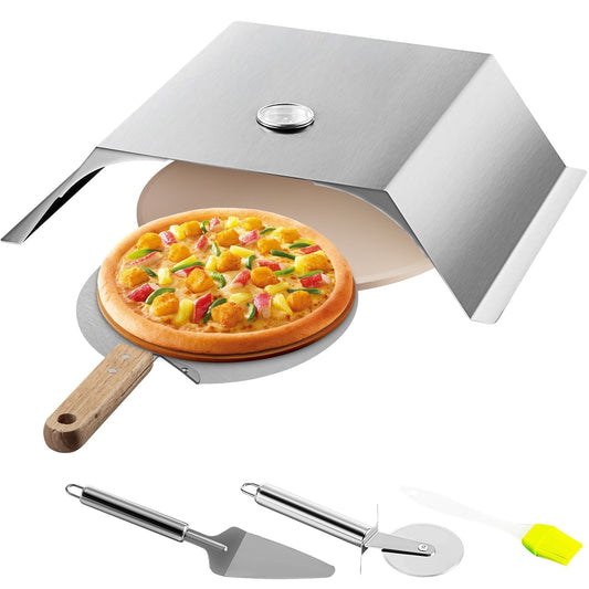 Commercial Stainless Steel Pizza Stone Kit Fit for Most Grills