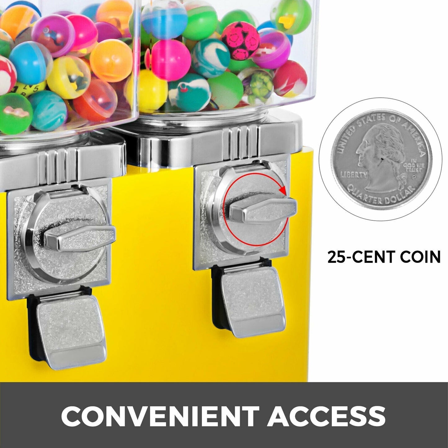 Commercial Triple Candy Gumball Vending Machine Dispenser With Keys