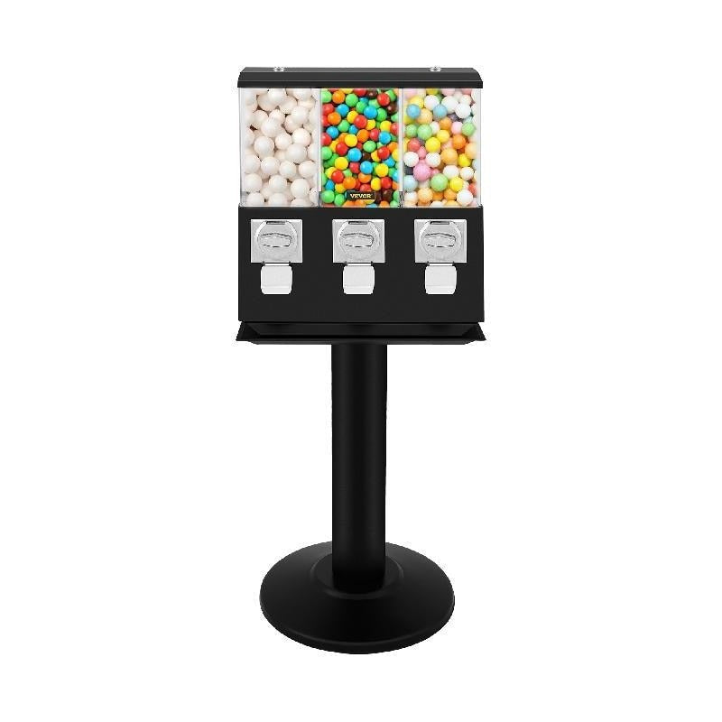 Commercial Triple Candy Gumball Vending Machine Dispenser With Keys
