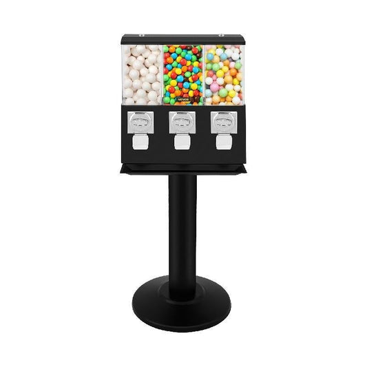 Commercial Triple Candy Gumball Vending Machine Dispenser With Keys