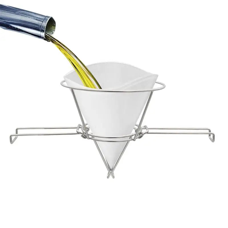 Cone Filter Stand Folding Arms Stainless Steel Reusable Strainer Rack