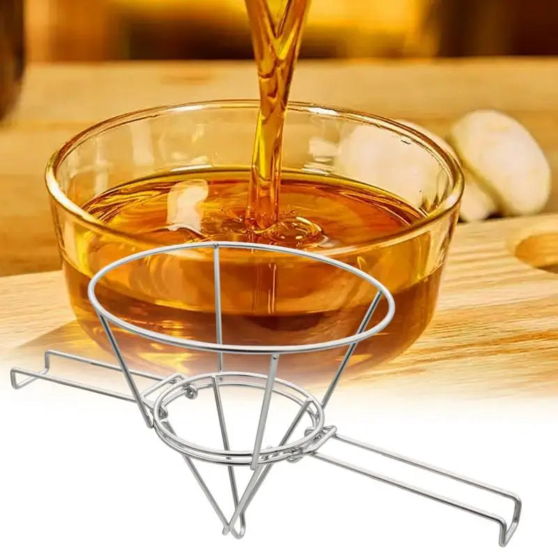 Cone Filter Stand Folding Arms Stainless Steel Reusable Strainer Rack