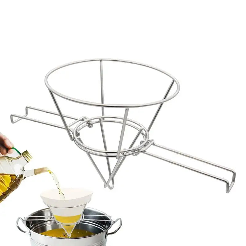 Cone Filter Stand Folding Arms Stainless Steel Reusable Strainer Rack