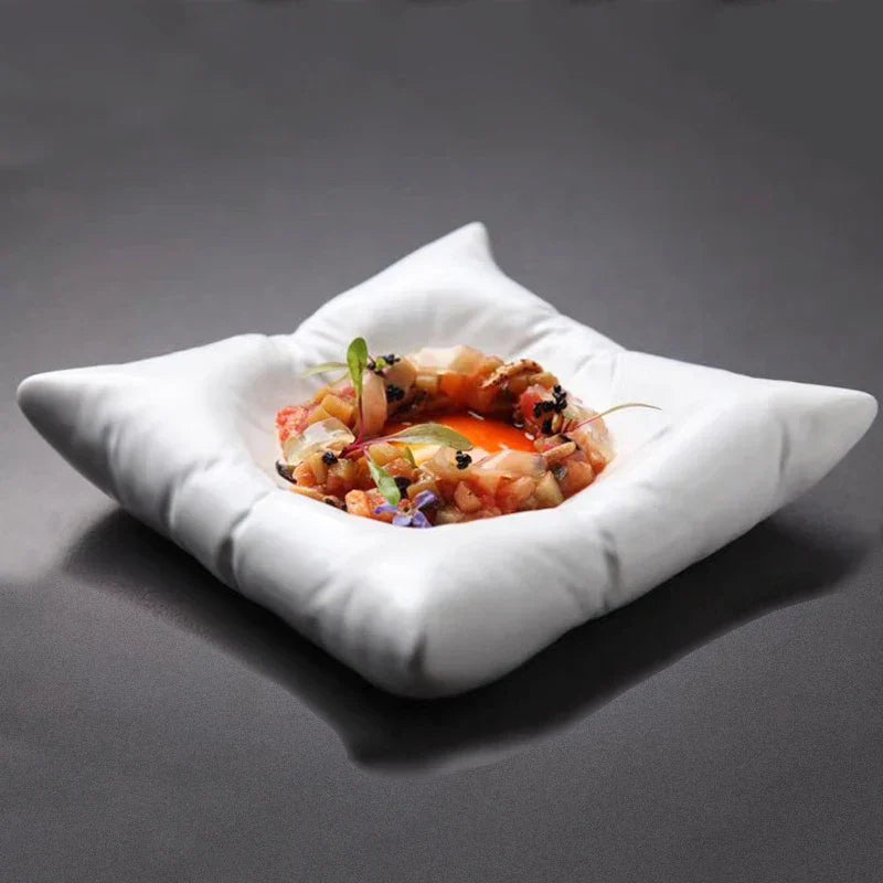 Creative Ceramic Imitation Pillow Dinner Plate Artistic Tableware