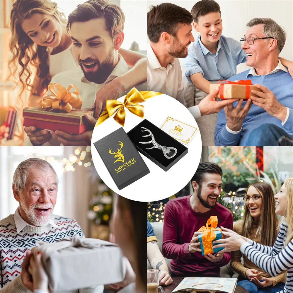 Deer Horn Shaped Beer Bottle Opener Set Box Unique Bottle Openers