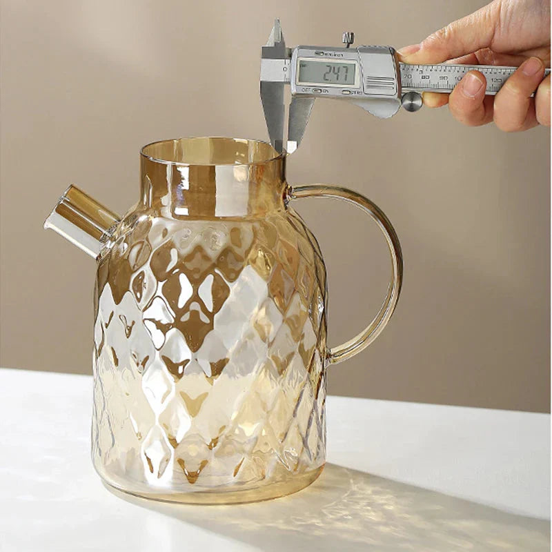 Diamond Texture Surface Glass Kettle Heat-resistant Thicken Glass