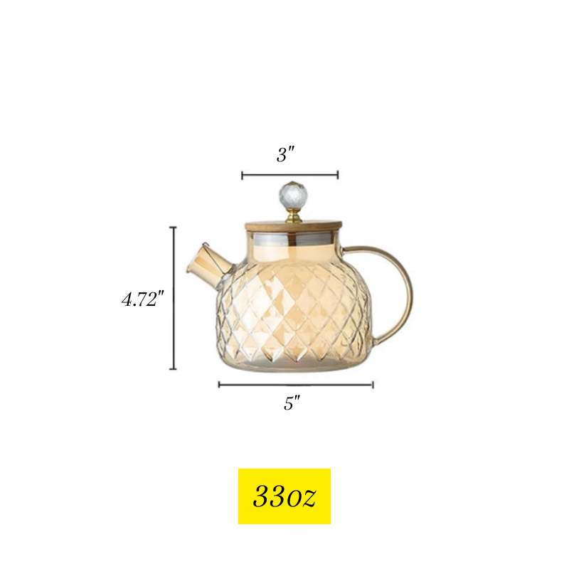 Diamond Texture Surface Glass Kettle Heat-resistant Thicken Glass