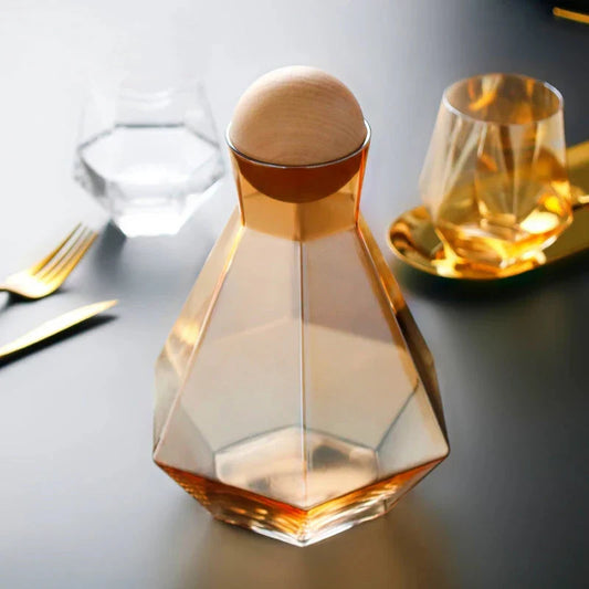 Diamond Type Glass Water Bottle Pitcher Drinkware Creative Drinkware