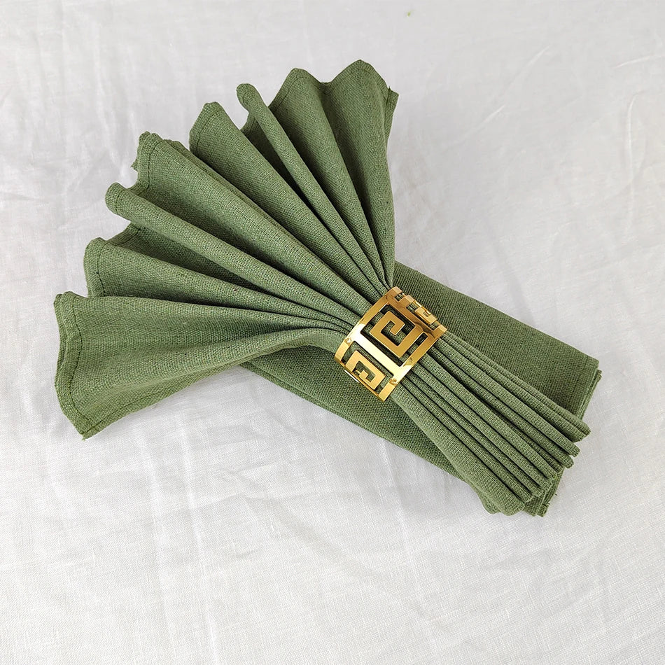 Dinner Cloth Napkin Set of 4 Pack Cotton Blend Linen Fabric Table Mat