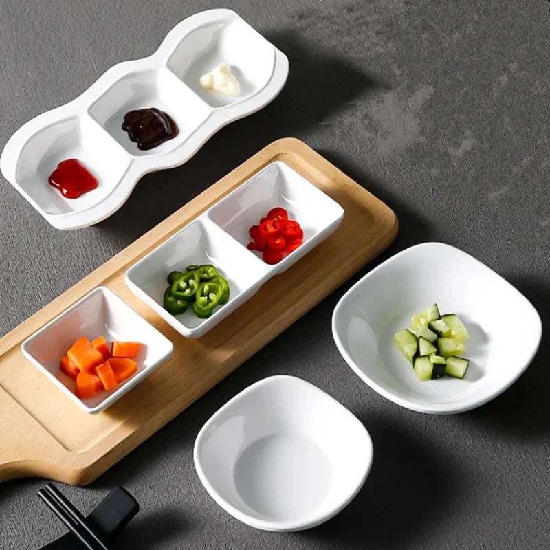 Dipping Saucer Multi-grid Dish Plate Kitchen Dressing Dishes