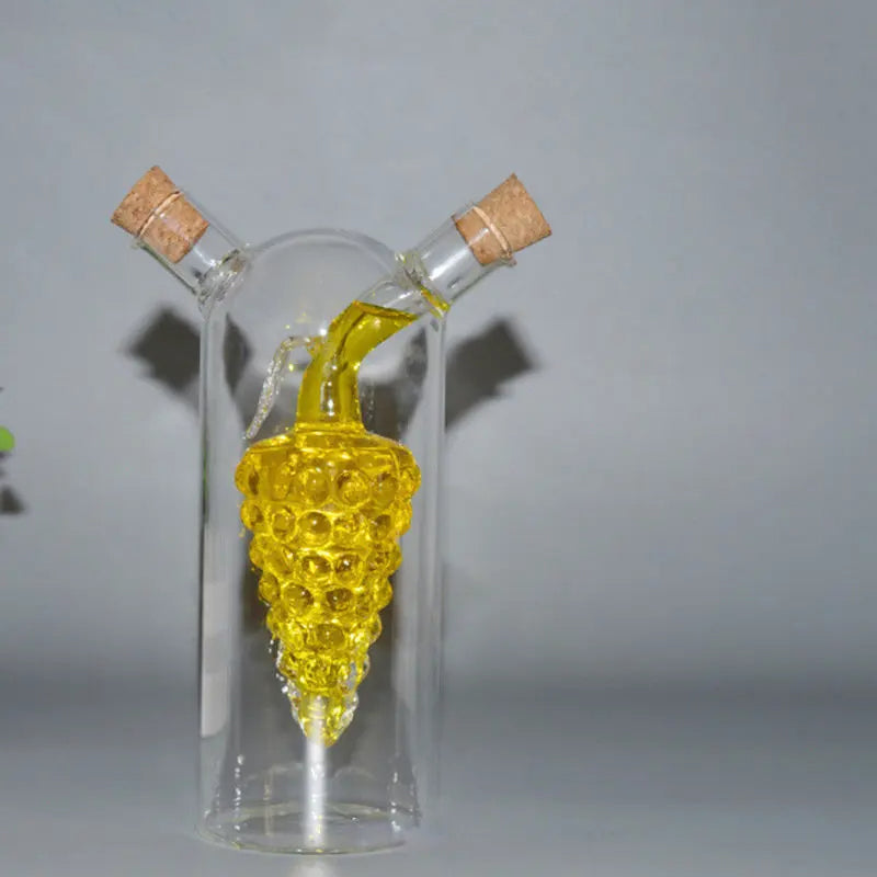 Double Glass Seasoning Bottle Condiment Bottles Oiler Kitchen Supply