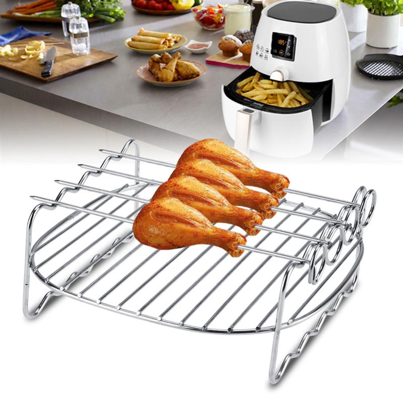 Double Layer Stainless steel Skewers Barbecue Rack BBQ Tray