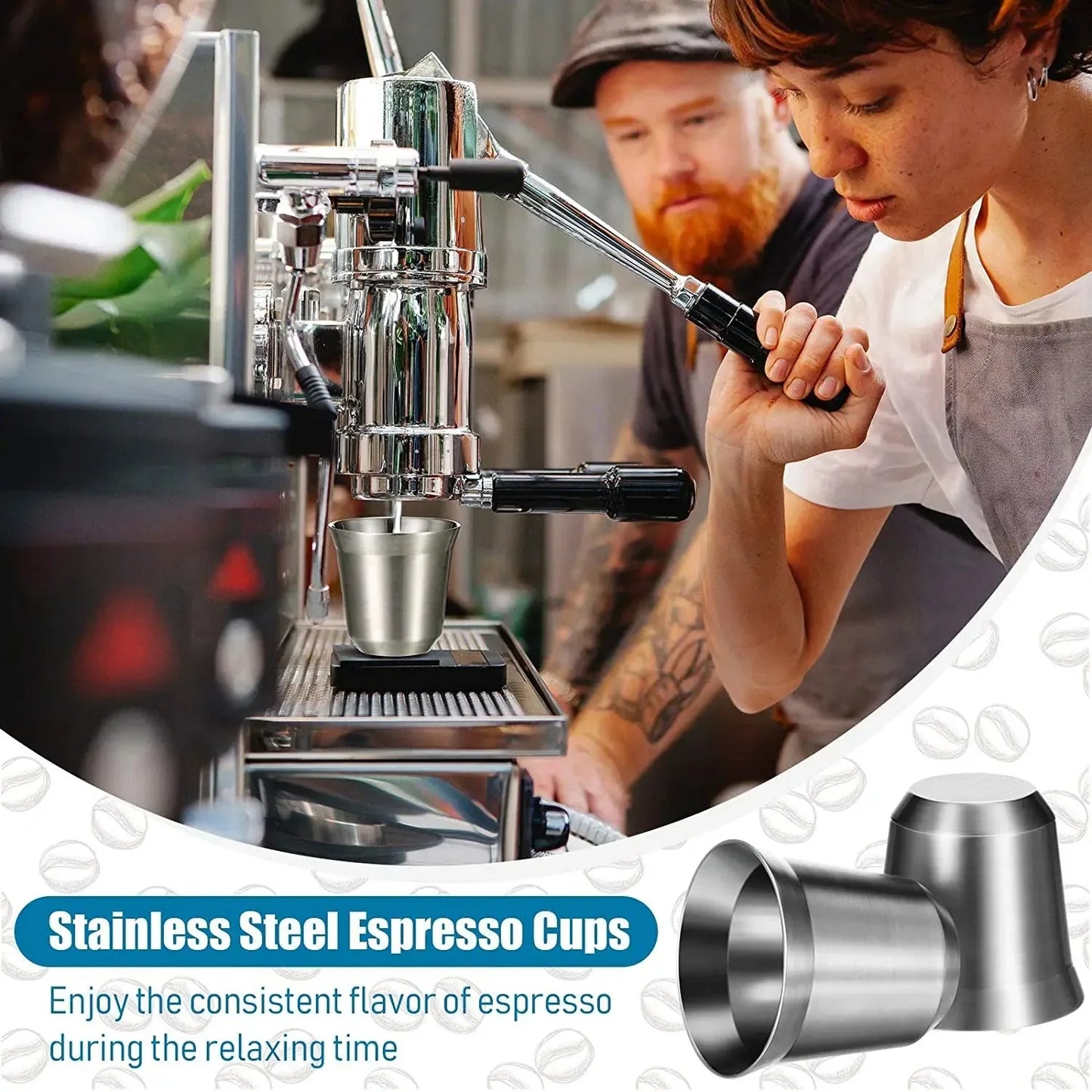 Double Wall Insulated Stainless Steel Espresso Cup Capsule Coffee Mug