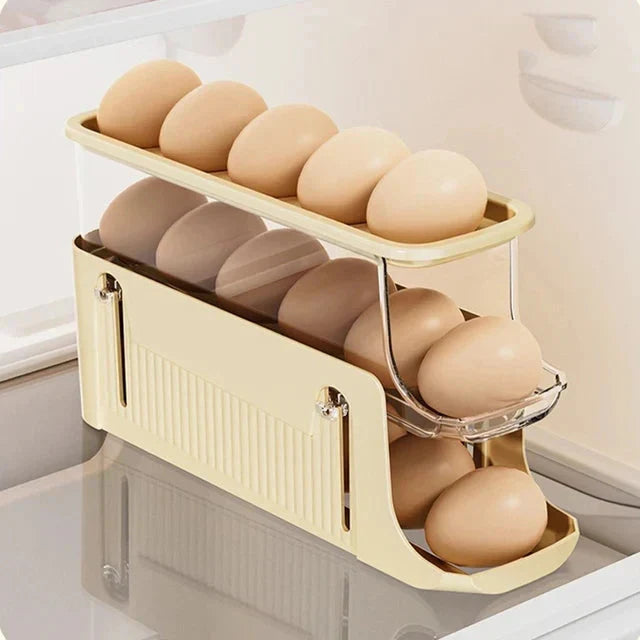Egg Storage Box Automatic Scrolling Egg Holder Egg Storage Rack