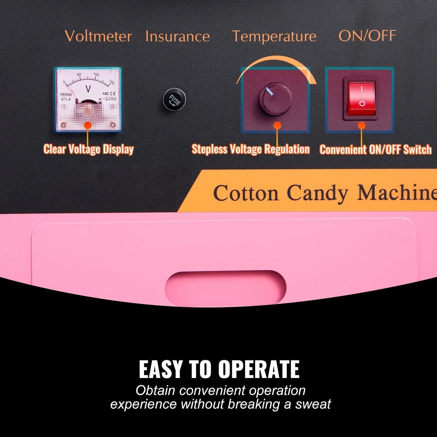Electric Cotton Candy Machine with Cart Commercial Floss Maker
