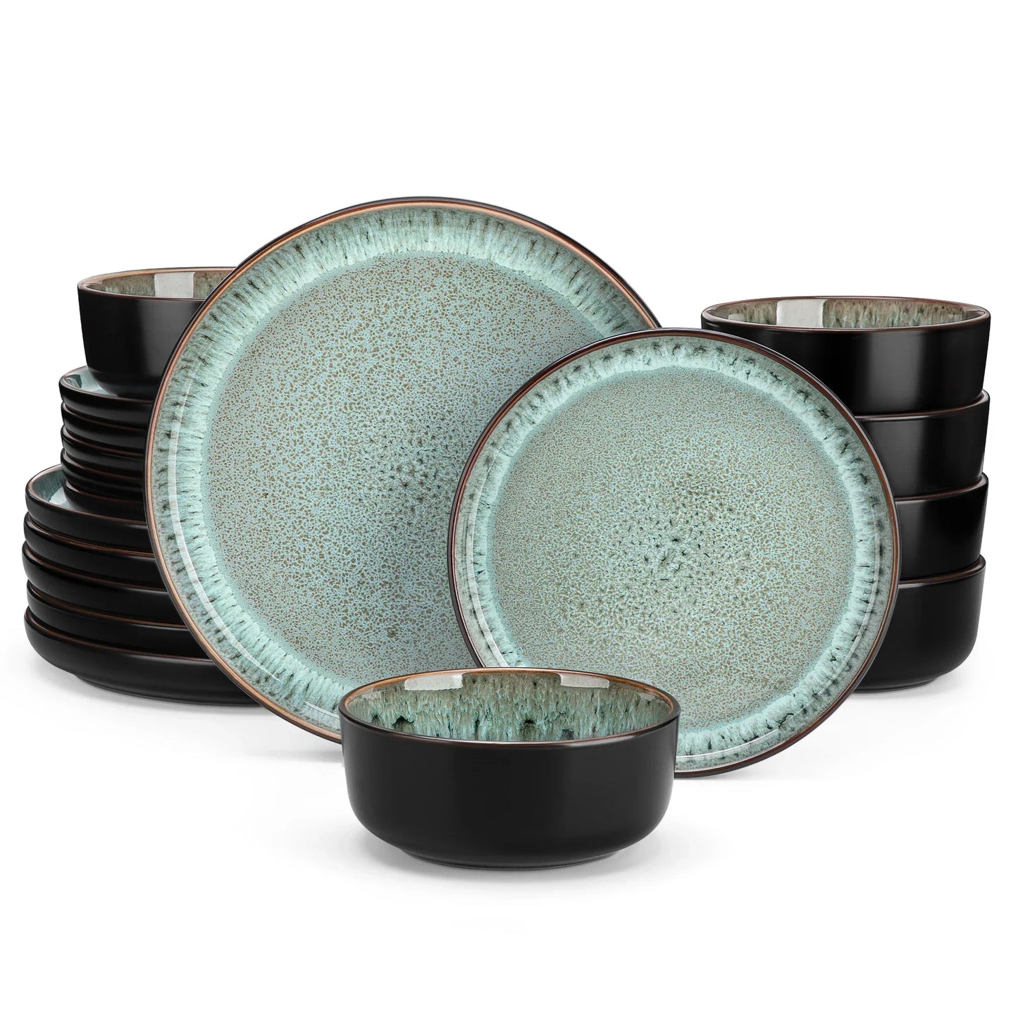 Elegant Ceramic Mediterranean Stoneware Dinner Set Kitchen Tableware
