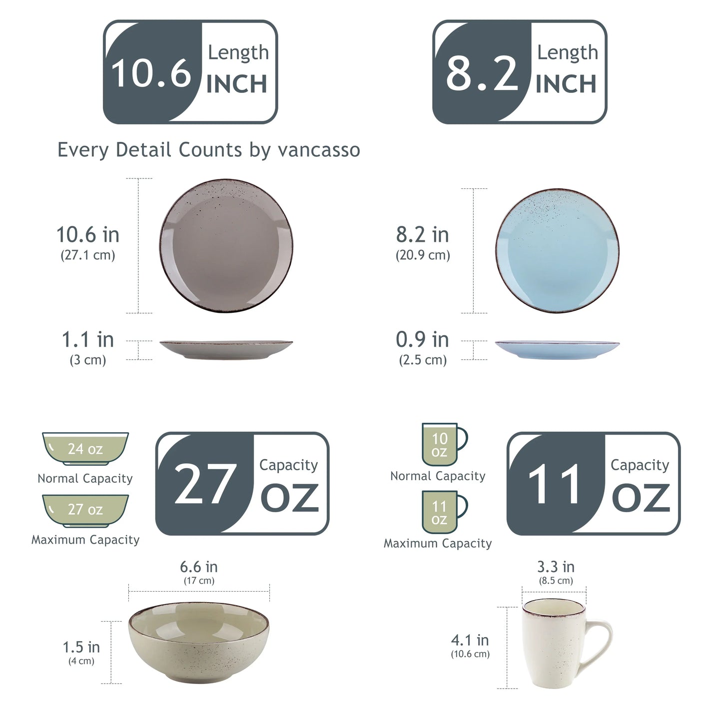 Elegant Stoneware Ceramic Dinnerware Set Plate Bowl Mug Tableware Set