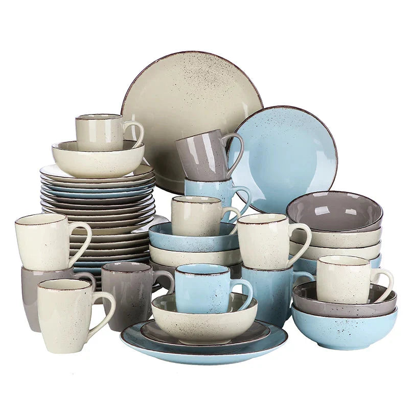 Elegant Stoneware Ceramic Dinnerware Set Plate Bowl Mug Tableware Set