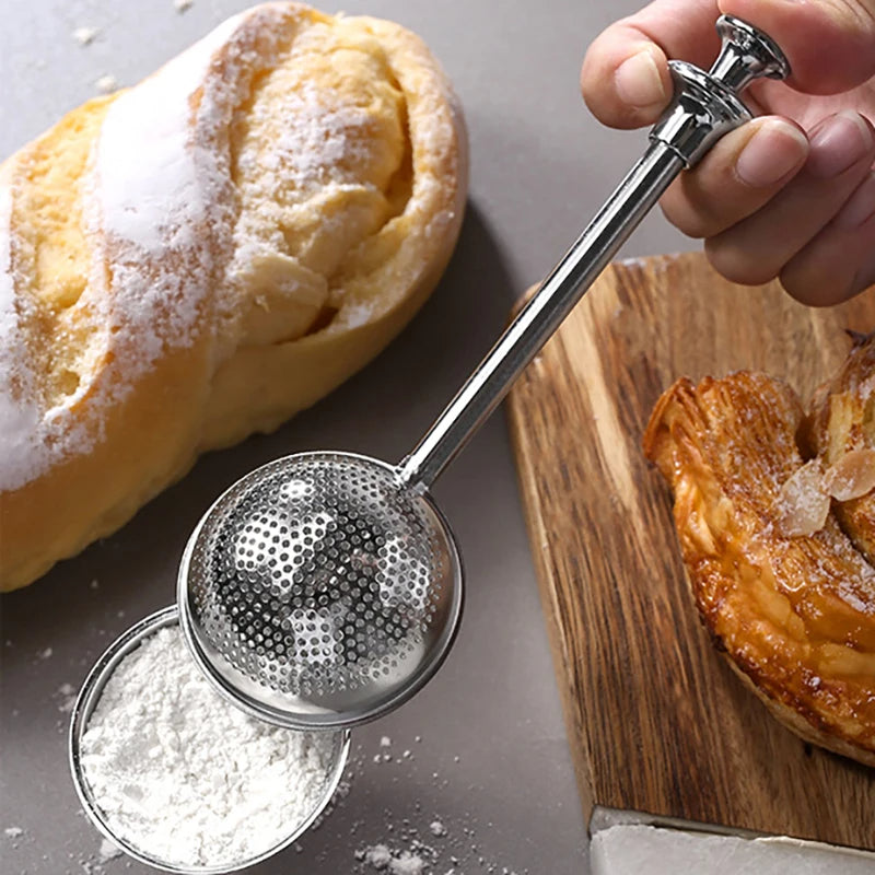 Flour Powder Shaker Filter Spoon Baker Dusting Wand for Sugar Sifter