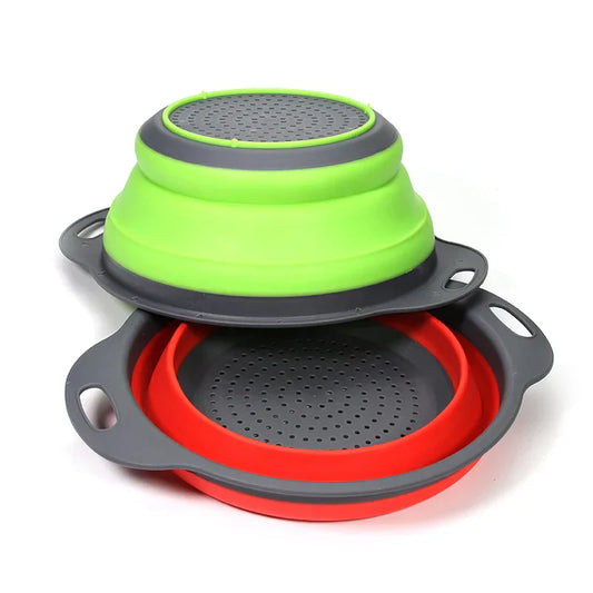 Folding Silicone Vegetable Strainer Collapsible Silicone Colander