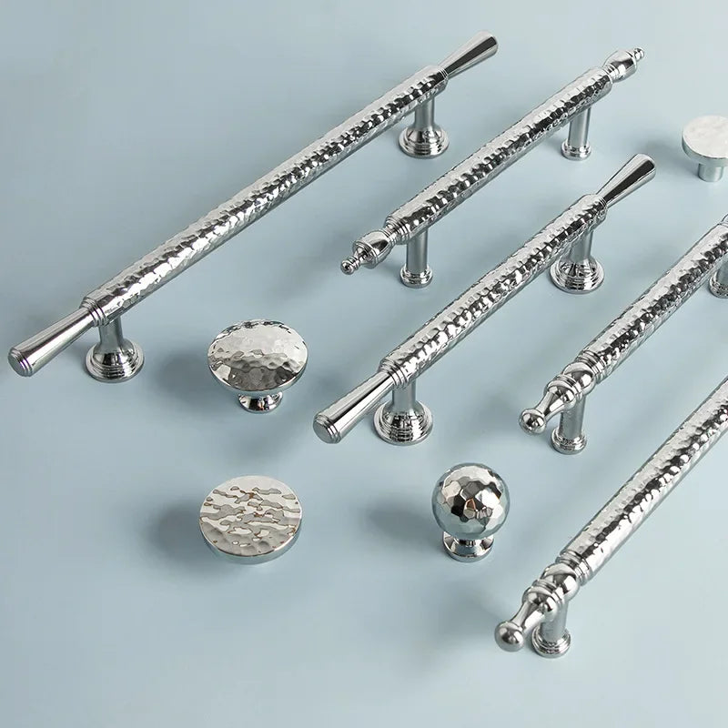 French Handmade Hammer Pattern Cabinet Drawer Door Handle