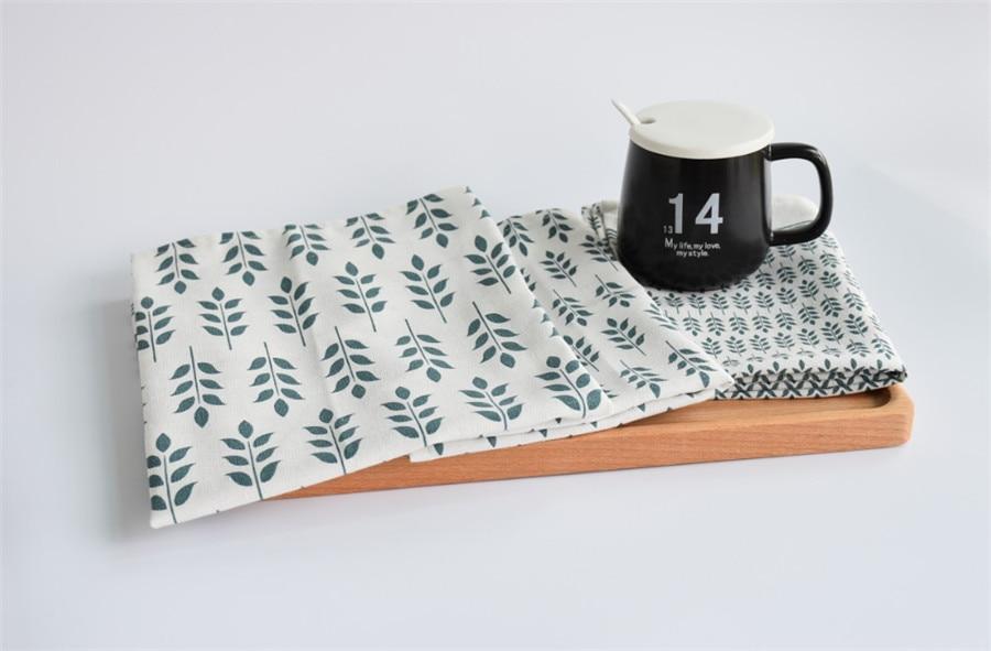 Fresh Pastoral Style Leaf Design Cotton Linen Towel