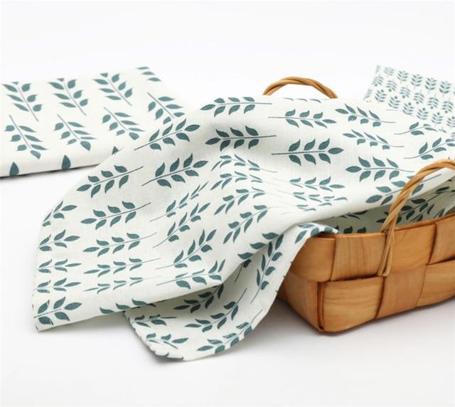 Fresh Pastoral Style Leaf Design Cotton Linen Towel
