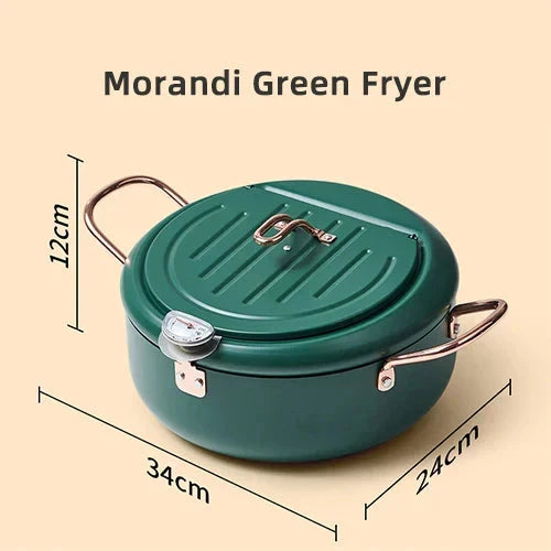 Frying Pot Stainless Steel Induction Temperature Control Mini Fryer Pan