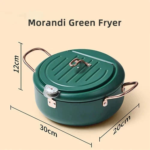 Frying Pot Stainless Steel Induction Temperature Control Mini Fryer Pan