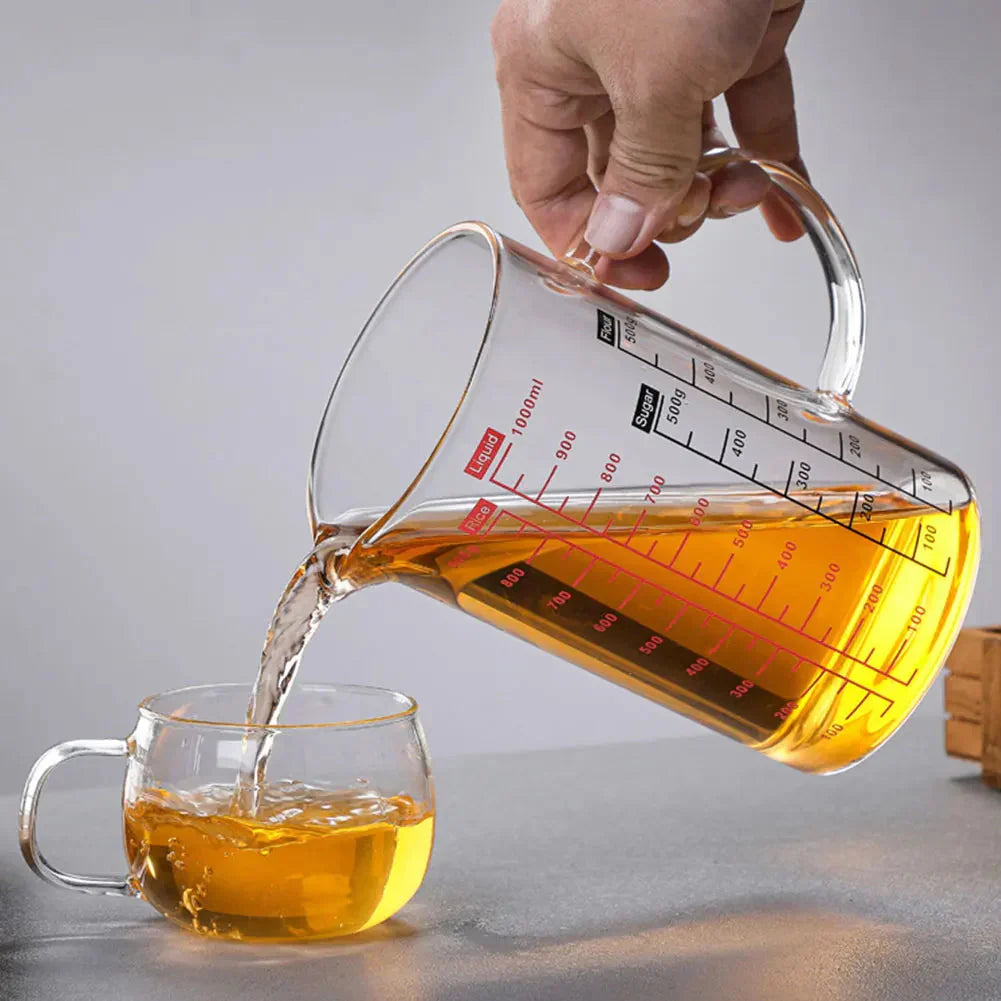 Glass Measuring Cup Food Grade High Borosilicate Glass Cups with Lid
