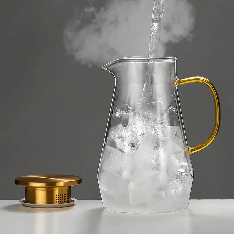 Glass Water Bottle Kettle Gradient Diamond Shaped Water Kettle Water Cups