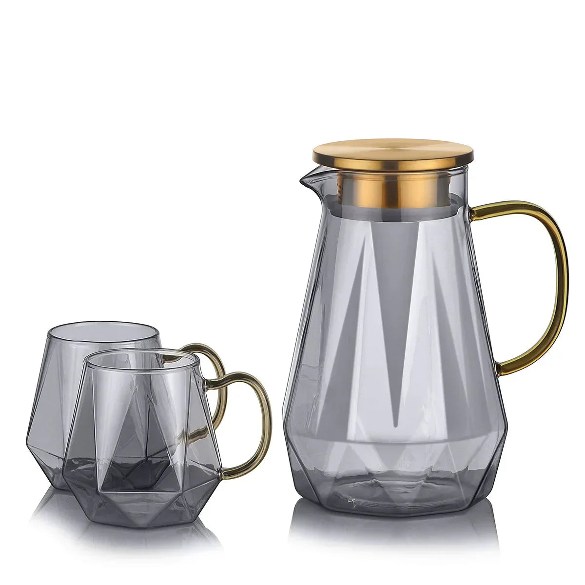 Glass Water Bottle Kettle Gradient Diamond Shaped Water Kettle Water Cups