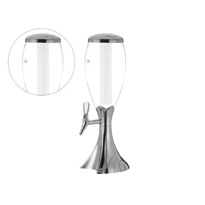 Glowing Drink Dispenser with Tap Beer Tower Versatile Drinks Dispenser